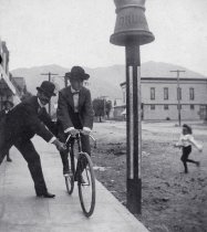 Bicyclists L.E. Hotchkiss, K.E. Lawrence & Lewis Black